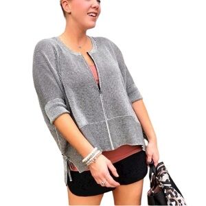 CABI style #3526 Cupid’s Cardi black & white striped oversize cardigan size M